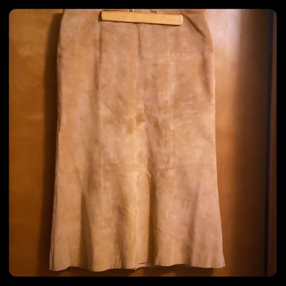 Tan suede skirt